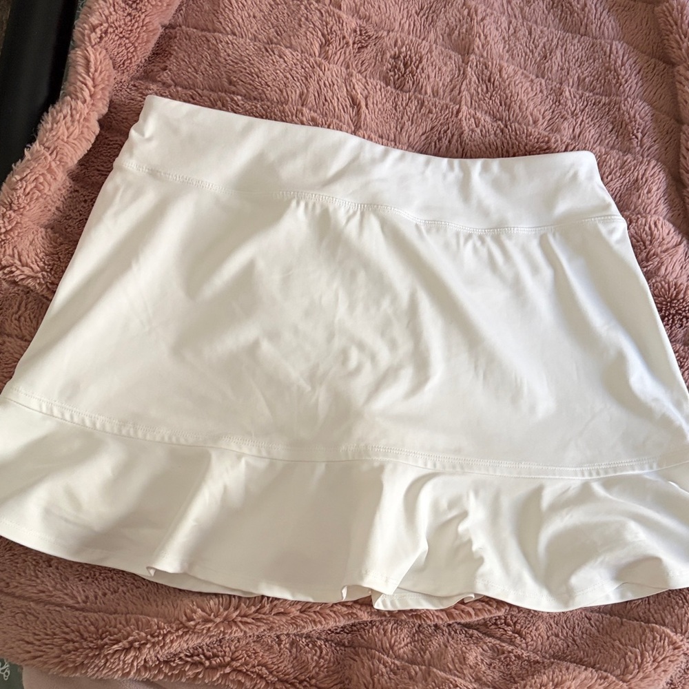 White Ruffled Golf Skirt